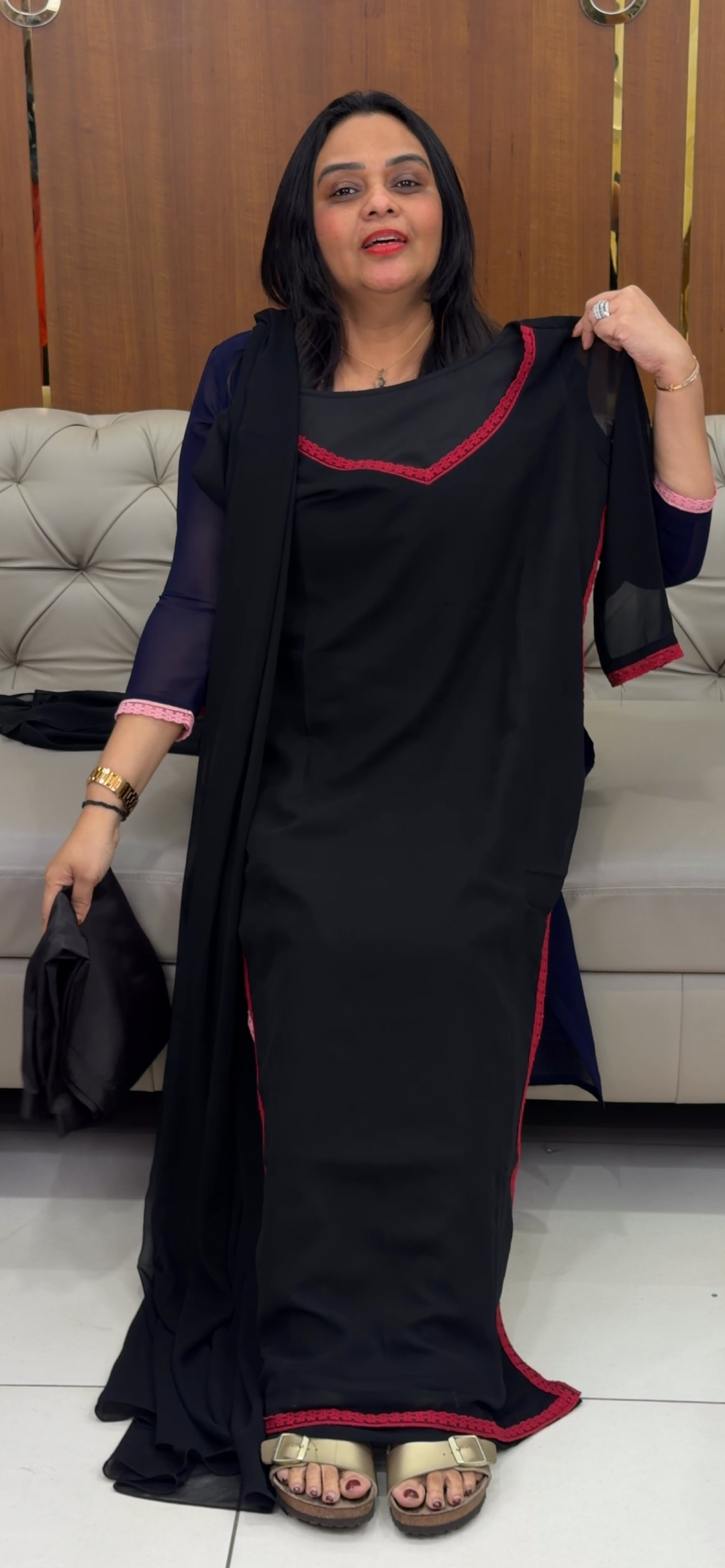 FAUX GEORGETTE TOP, BOTTOM AND DUPATTA - NUWA - 921