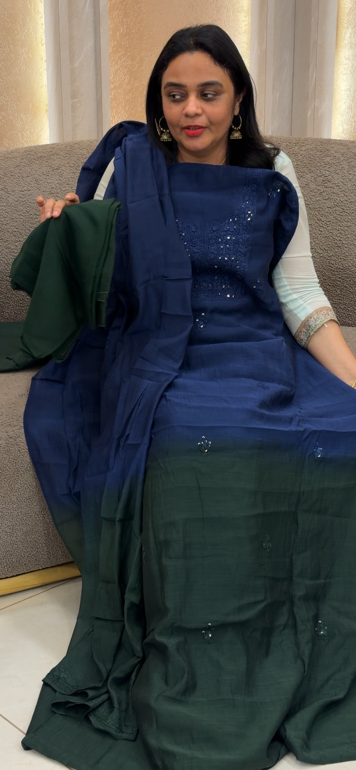MUL CHANDERI  UNSTITCHED SALWAR SUITS - NUWA -1432