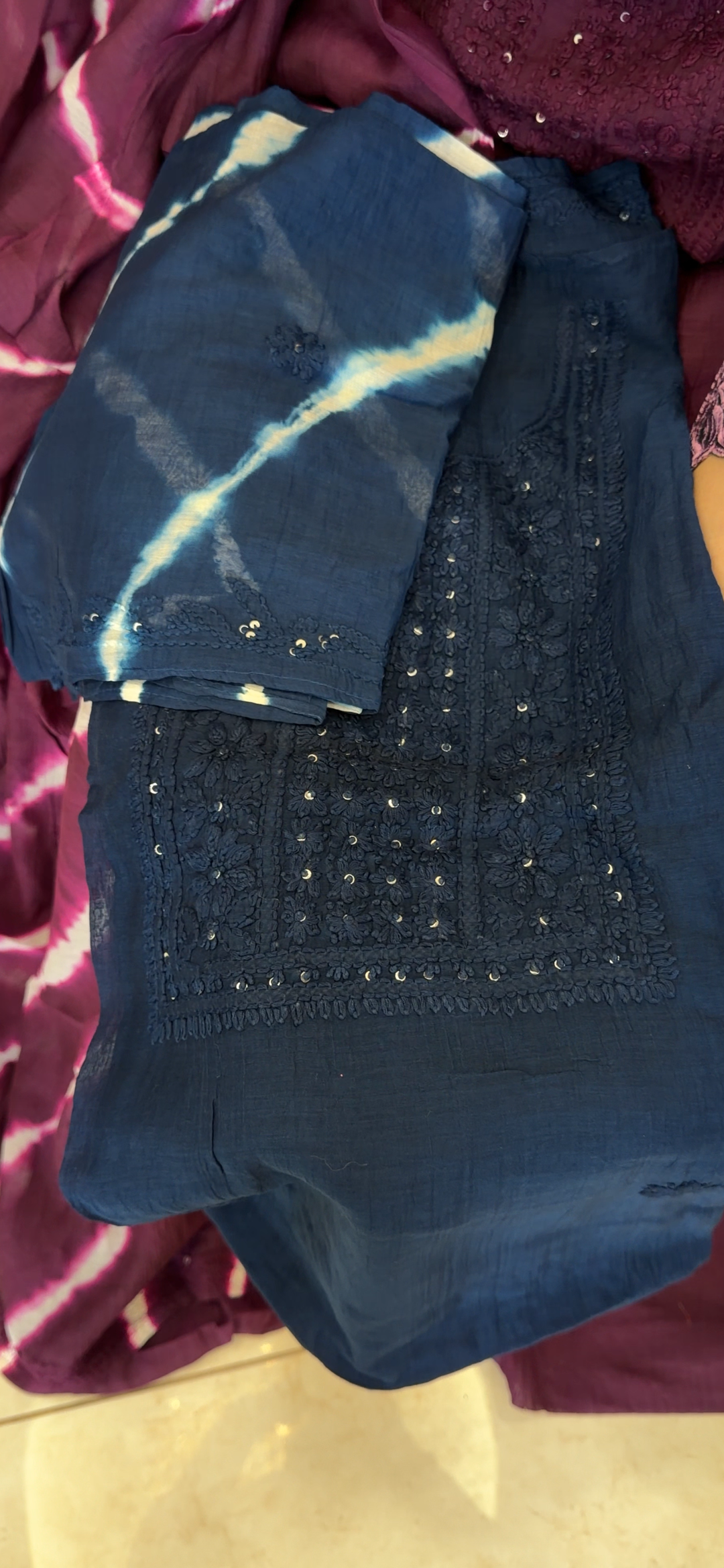 CHIKANKARI UNSTITCHED SALWAR SUITS - NUWA-2060