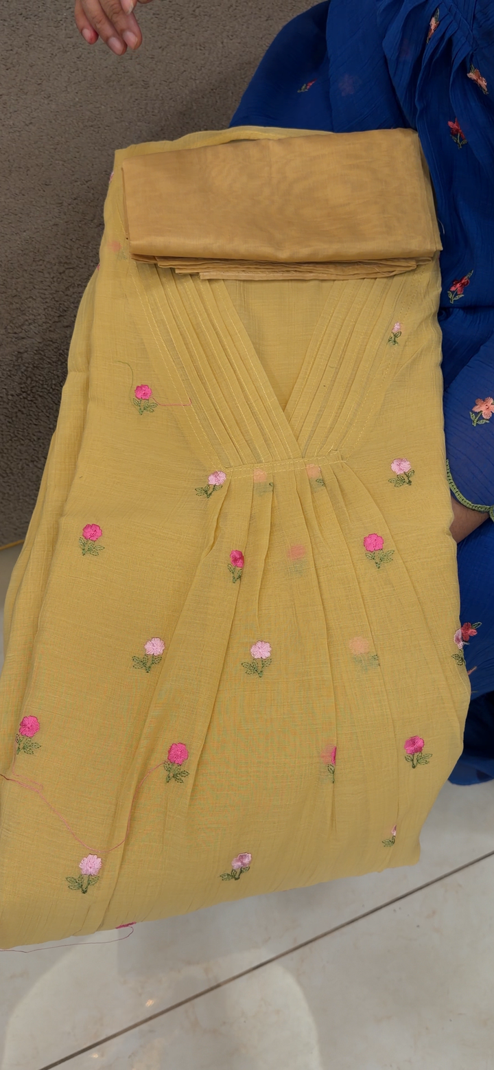 MUL CRUSHED SEMI STITCHED SALWAR SUITS - NUWA - 1755