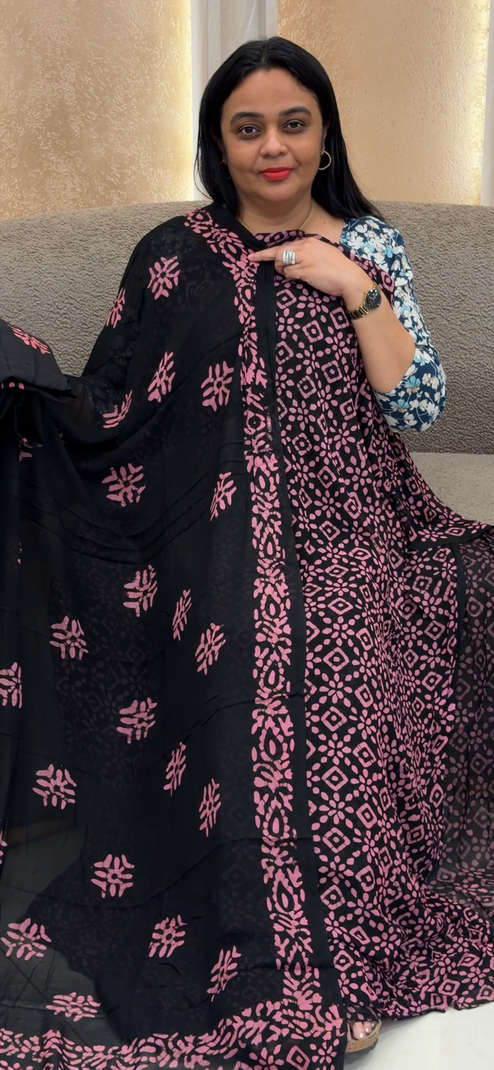 VISCOSE GEORGETTE UNSTITCHED SALWAR SUITS - NUWA - 2410
