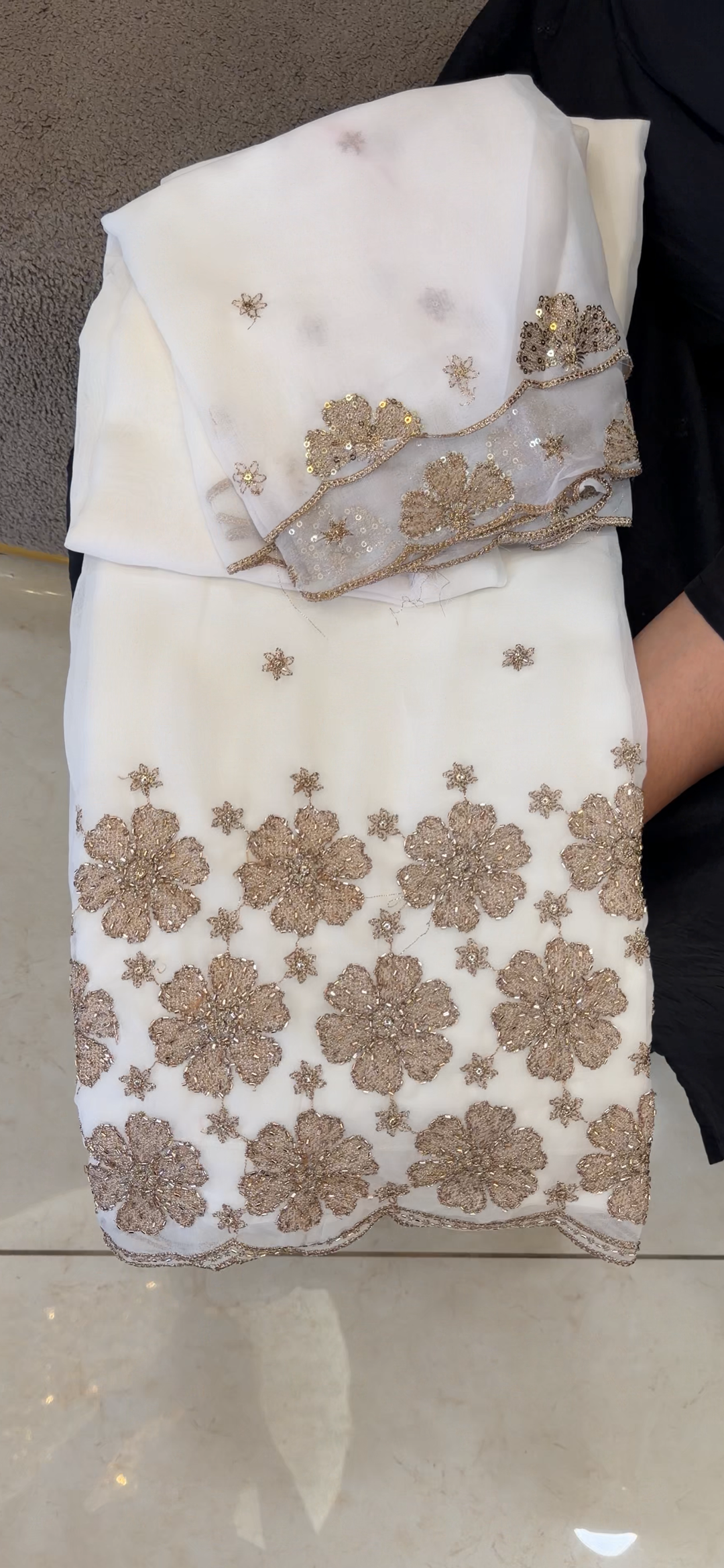 HAND WORKED UNSTITCHED SALWAR SUITS - NUWA - 2133