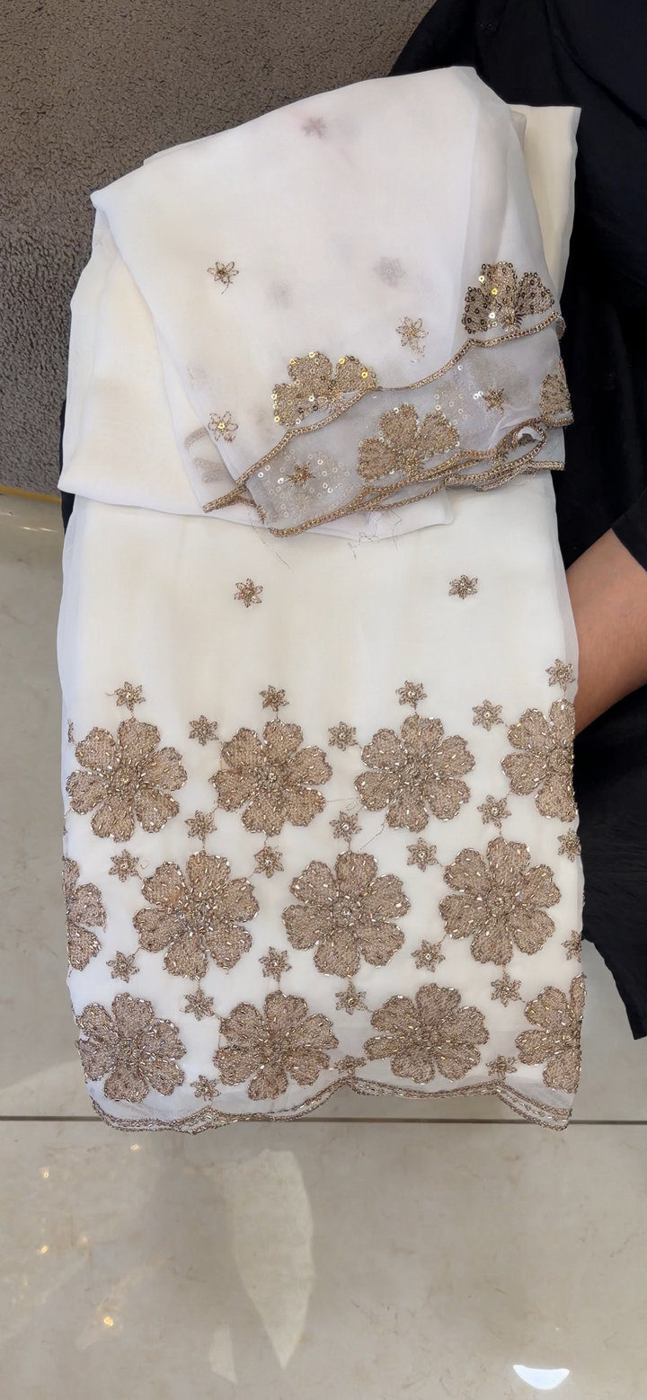 HAND WORKED UNSTITCHED SALWAR SUITS - NUWA - 2133