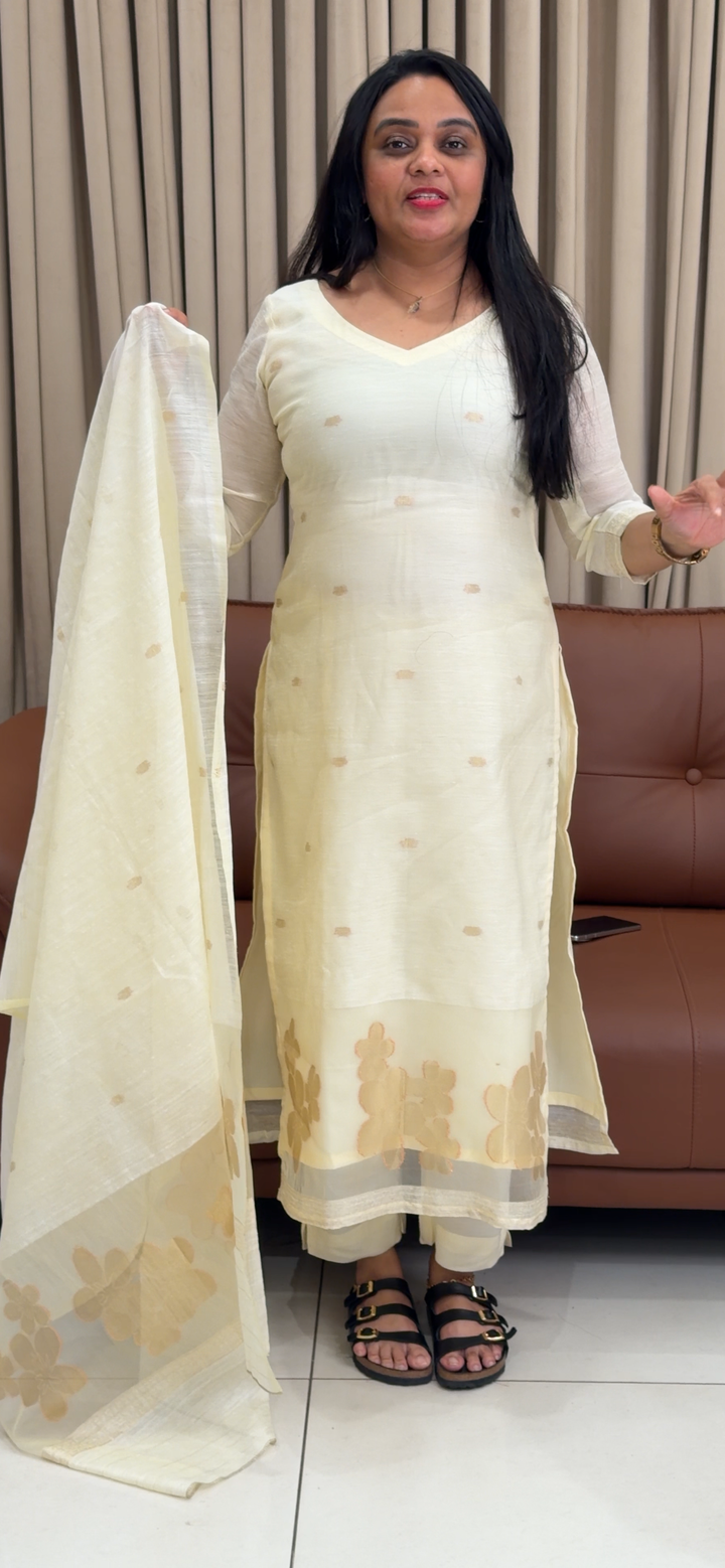 LINEN UNSTITCHED SALWAR SUITS - NUWA - 1936