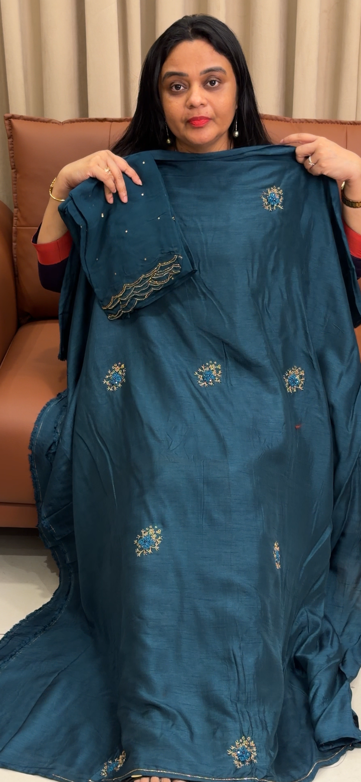 VISCOSE ORGANZA UNSTITCHED SALWAR SUIT - NUWA - 2215