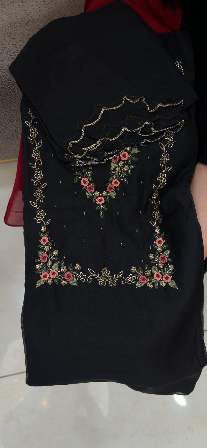 MALAI CHANDERI UNSTITCHED SALWAR SUITS - NUWA - 2140