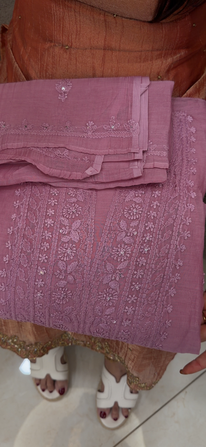 CHIKANKARI UNSTITCHED SALWAR SUITS - NUWA - 1305