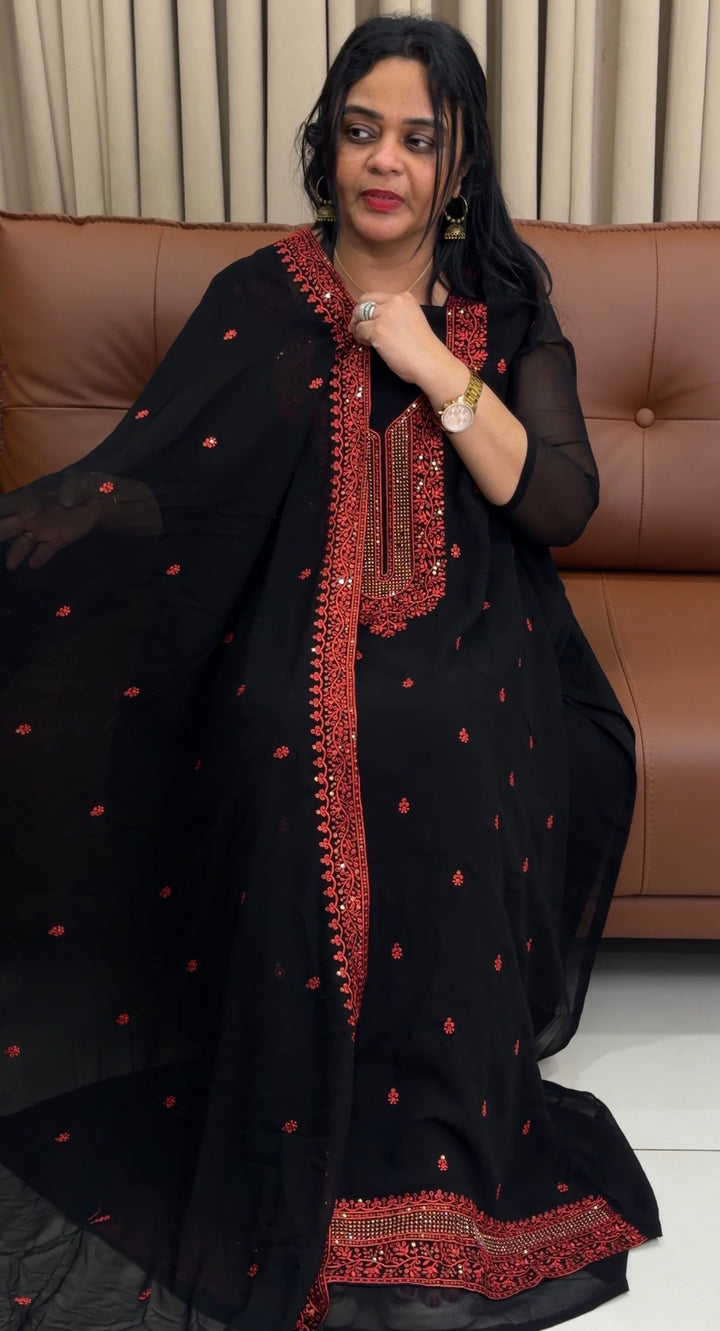 FAUX GEORGETTE UNSTITCHED SALWAR SUITS - NUIWA-1845