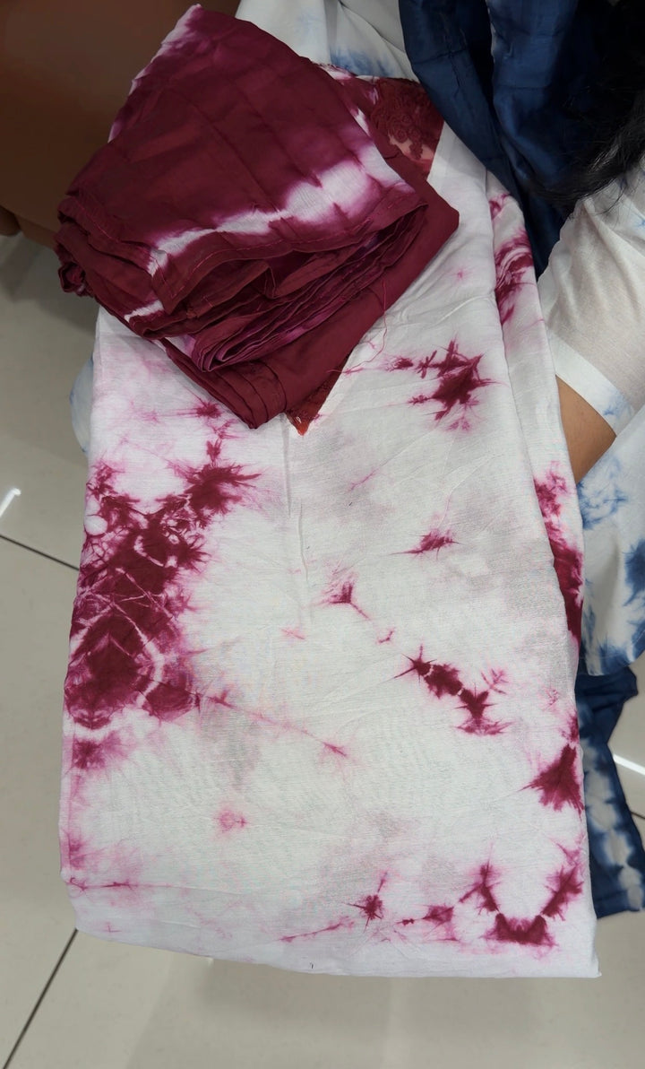 TIE AND DYE UNSTITCHED SALWAR SUITS - NUWA-1854
