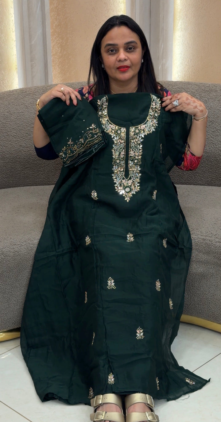 HAND WORKED UNSTITCHED SALWAR SUITS - NUWA-1678