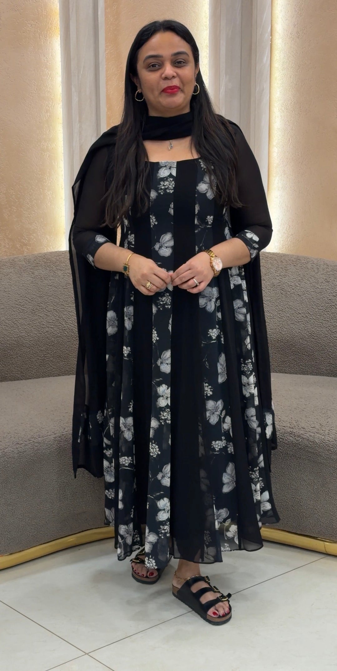 IN-HOUSE PRINTED ANARKALI TOP AND DUPATTA - NUWA-1759