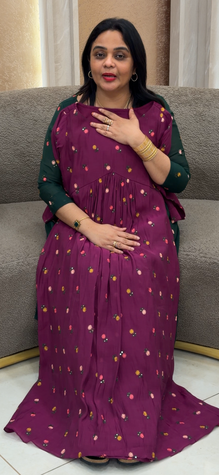 IN-HOUSE MALAI CHANDERI LONG TOPS - NUWA - 1626