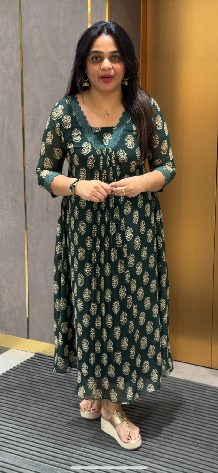 PRINTED GEORGETTE ALINE TOPS - NUWA - 214