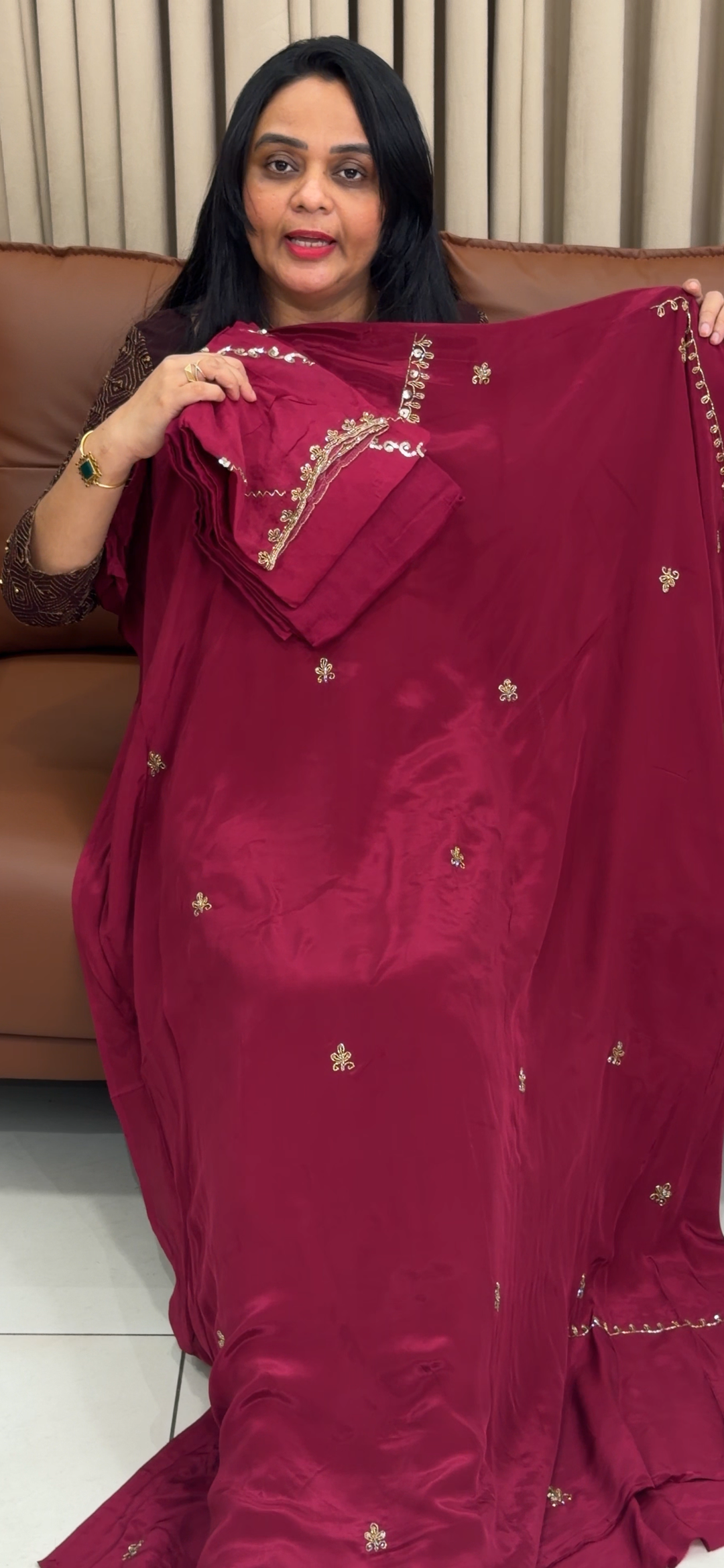 VISCOSE CRAPE UNSTITCHED SALWAR SUITS - NUWA - 1934