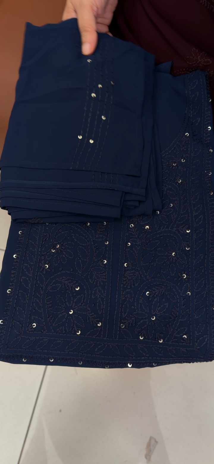 CHIKANKARI UNSTITCHED SALWAR SUITS - NUWA - 1958