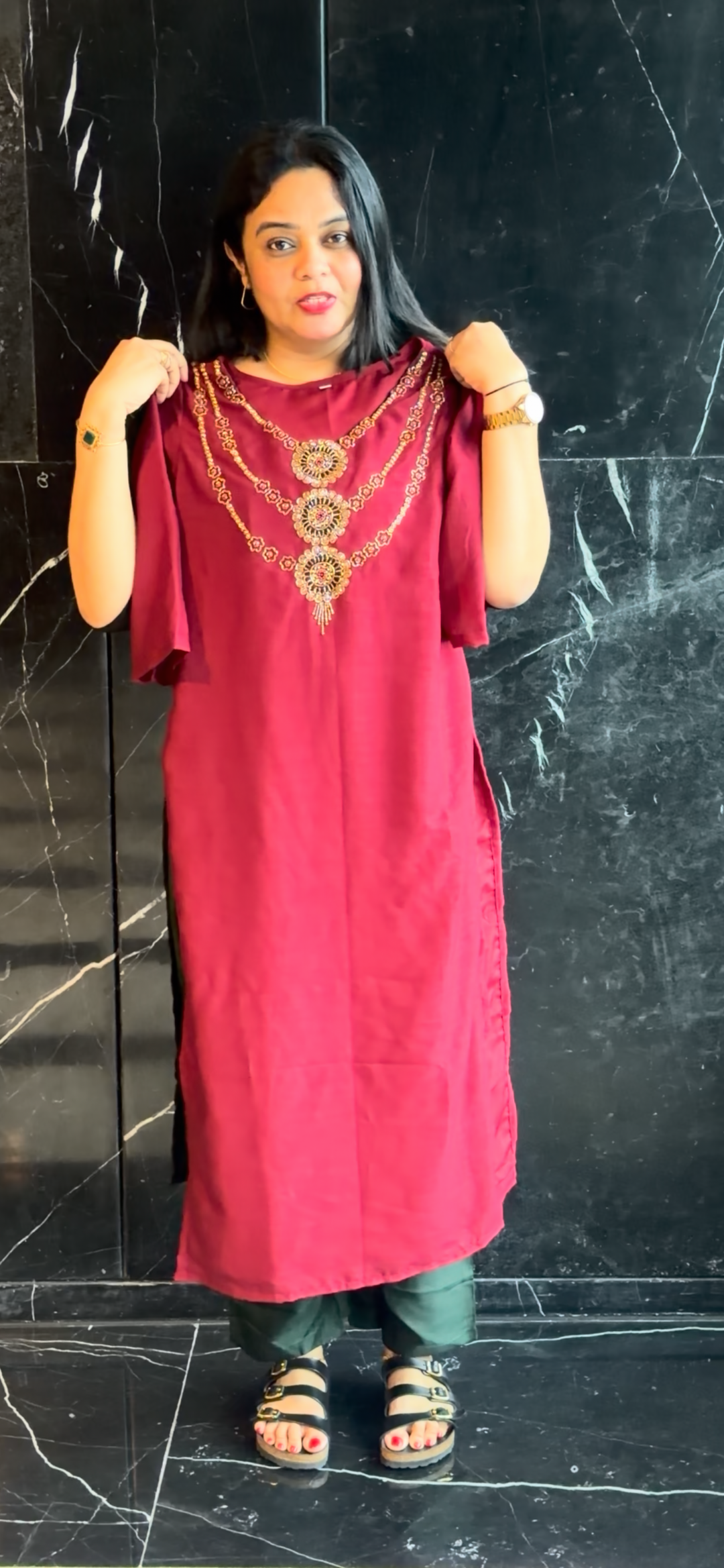 IN-HOUSE HANDWORKED LONG ALINE TOPS  - NUWA - 1675