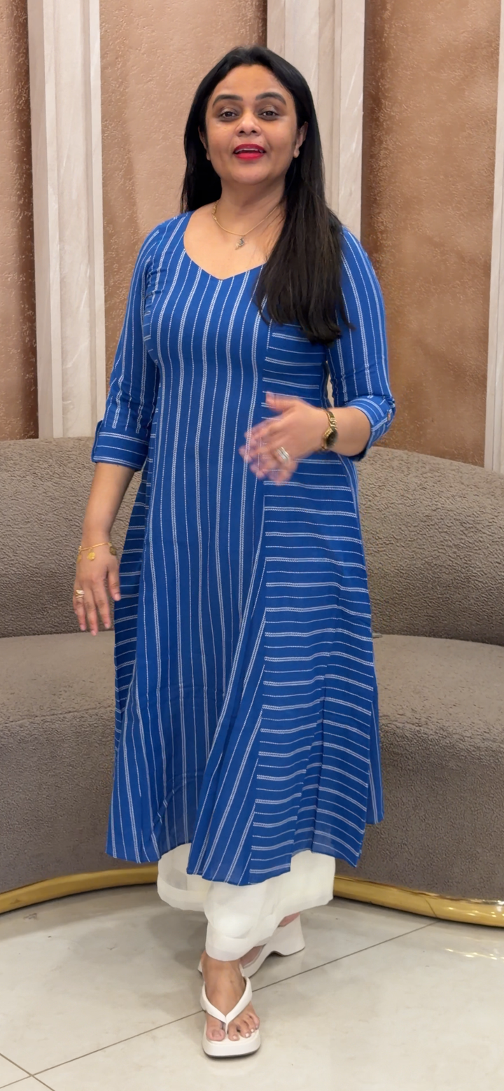 IN-HOUSE HANDLOOM COTTON LONG ALINE TOP - NUWA - 2347
