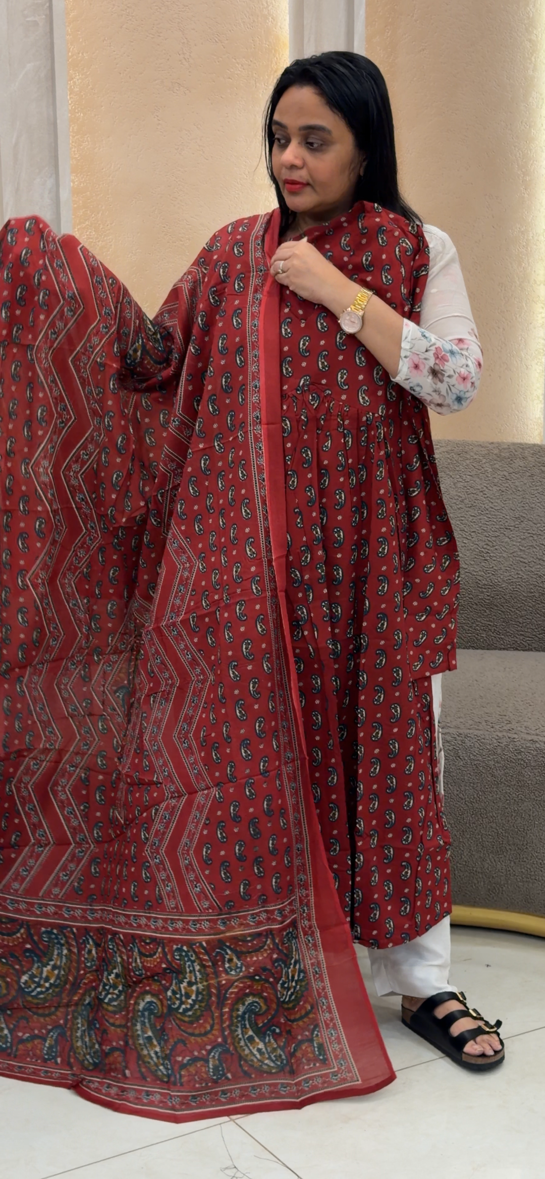 LONG ALINE TOP AND DUPATTA - NUWA - 2319