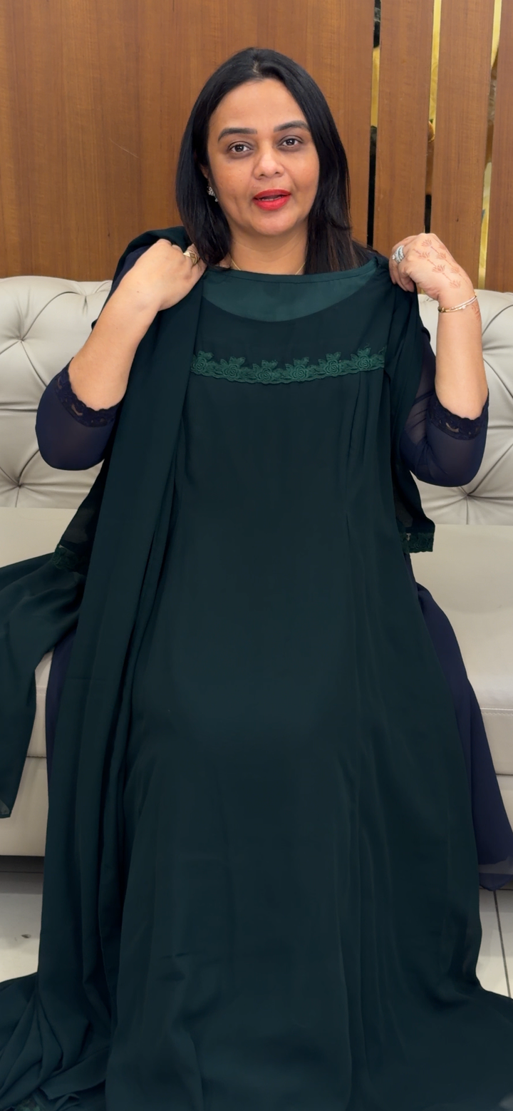 DESIGNER SLITTED TOP AND DUPATTA - NUWA -  796