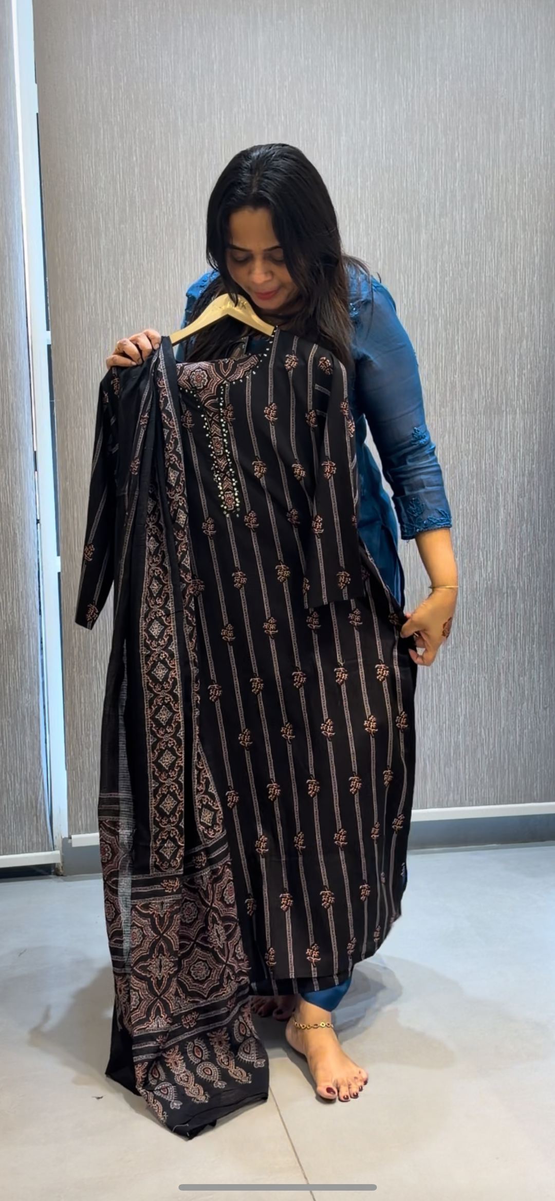 PRINTED COTTON TOP, BOTTOM AND DUPATTA - NUWA-291