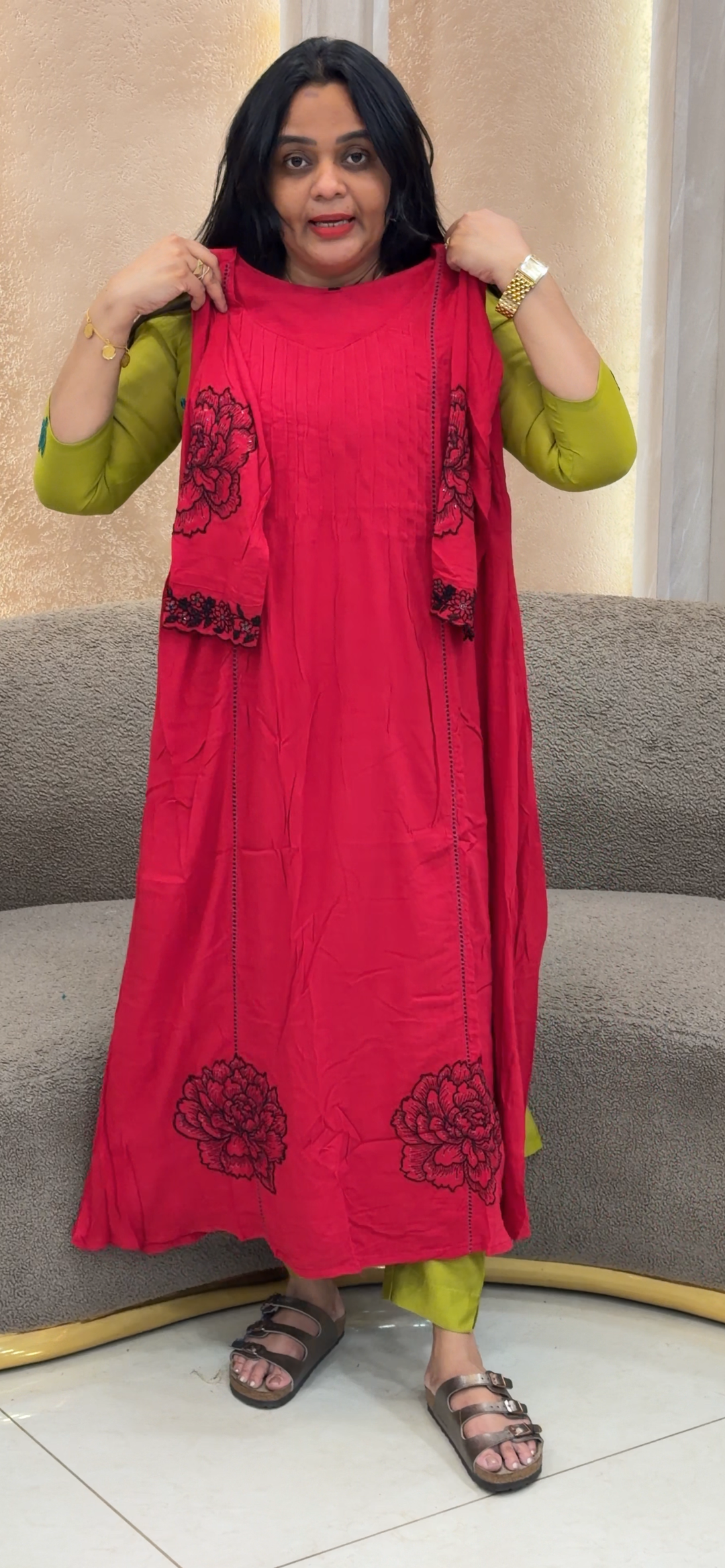 OFFER SALE CRUSHED RAYON LONG ALINE TOP - NUWA - 2424