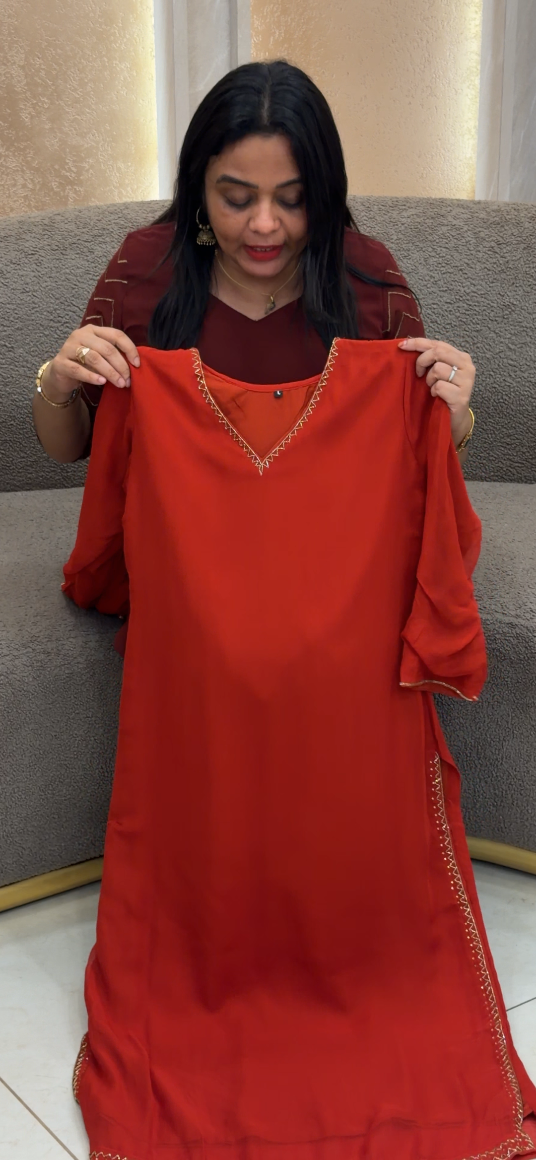 VISCOSE GEORGETTE LONG TOPS - NUWA - 1491