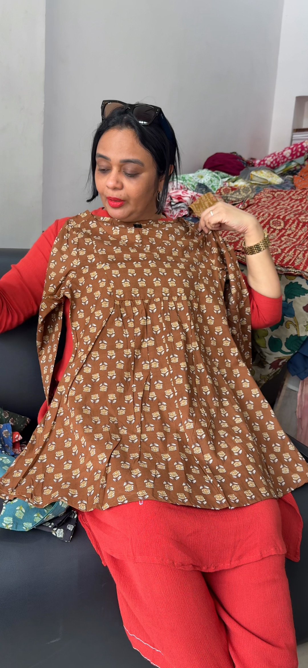PRINTED COTTON SHORT TOPS - NUWA 2311