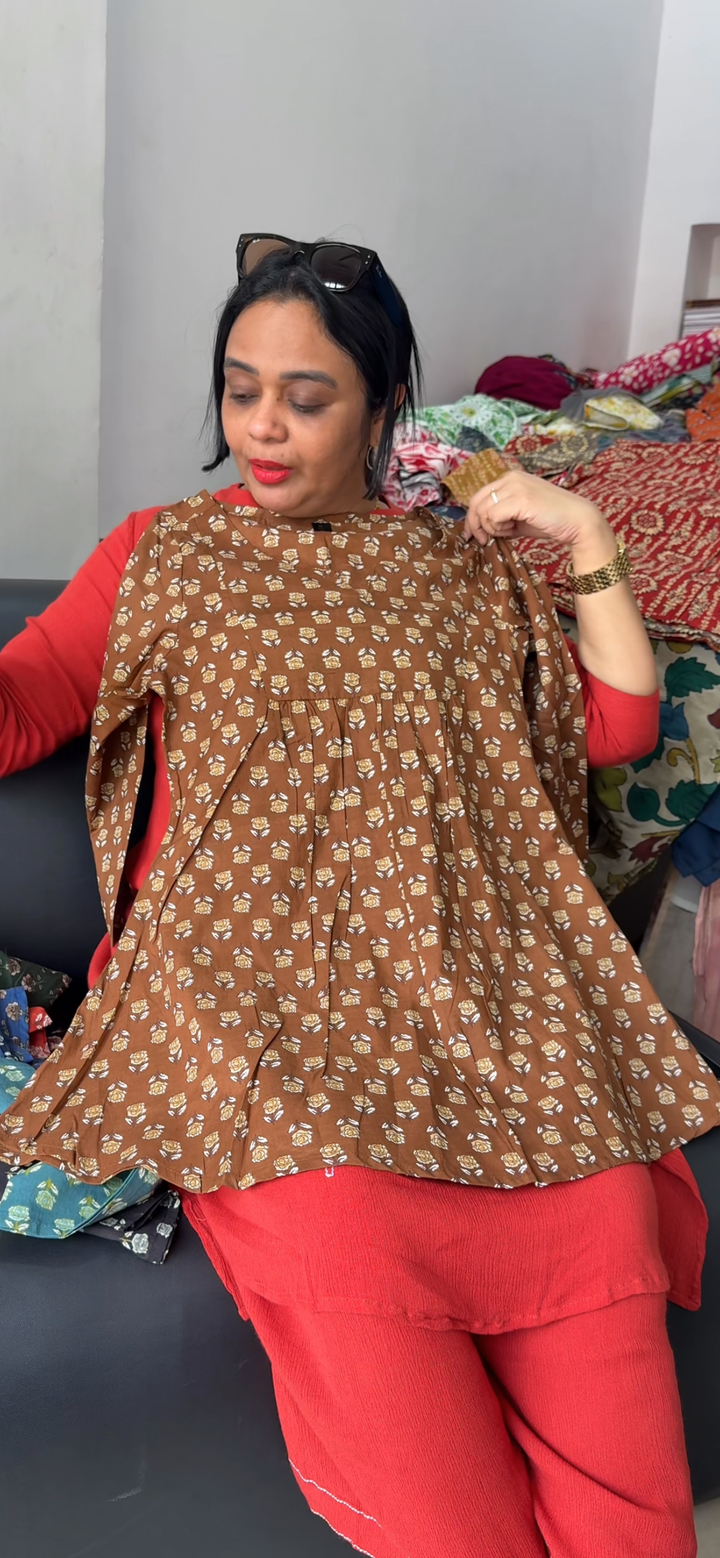 PRINTED COTTON SHORT TOPS - NUWA 2311