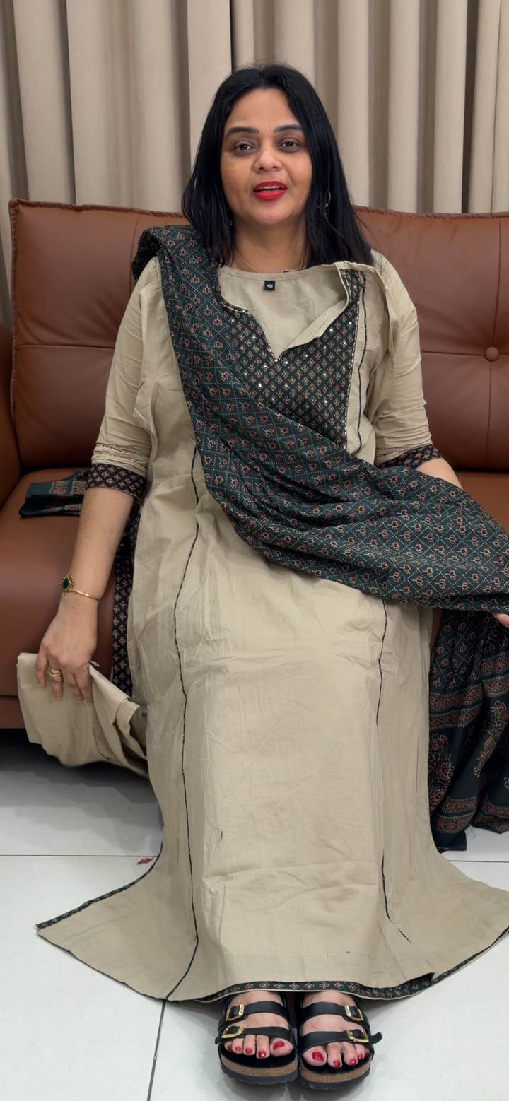 COTTON TOP, BOTTOM AND DUPATTA - NUWA - 1695