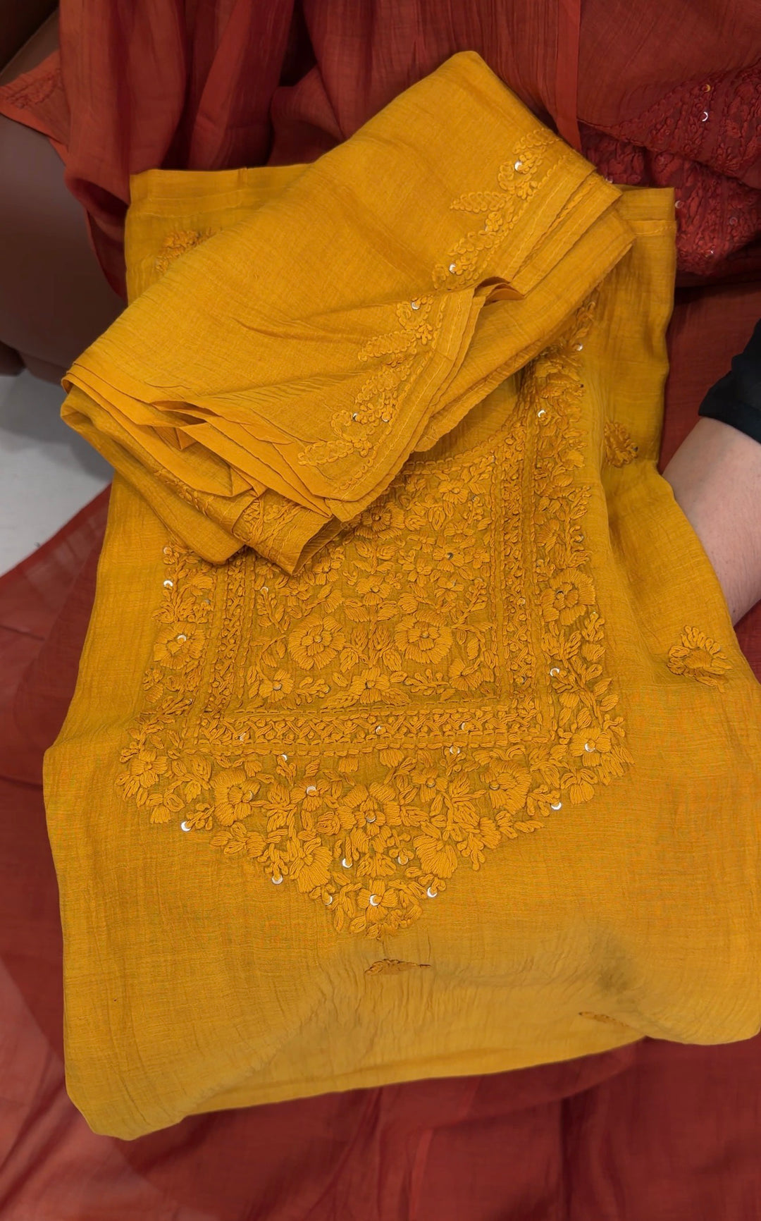 LUCKNOWI CHIKANKARI UNSTITCHED SALWAR SUITS - NUWA-1587