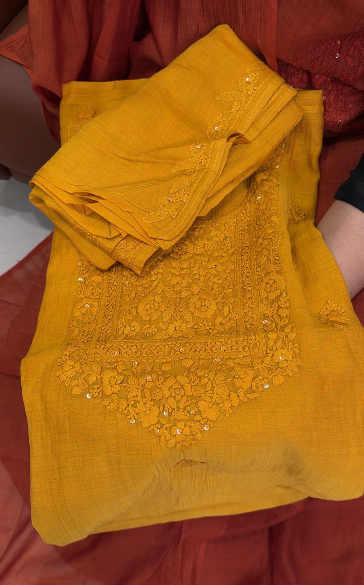 LUCKNOWI CHIKANKARI UNSTITCHED SALWAR SUITS - NUWA-1587