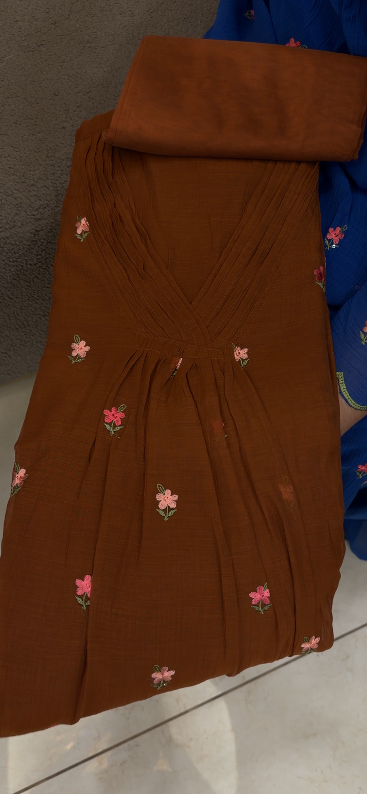 MUL CRUSHED SEMI STITCHED SALWAR SUITS - NUWA - 1755