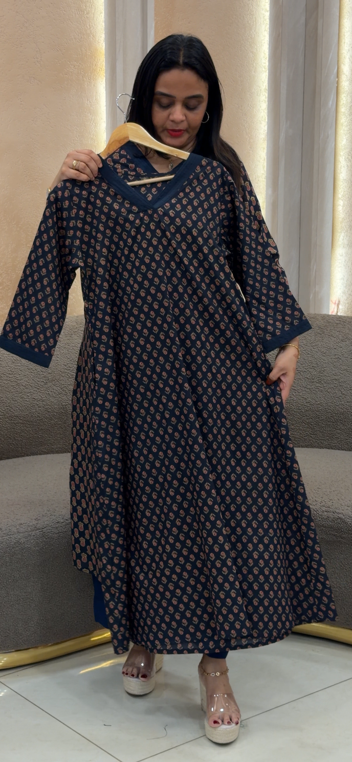 COTTON PRINTED ALINE TOPS - NUWA - 1254