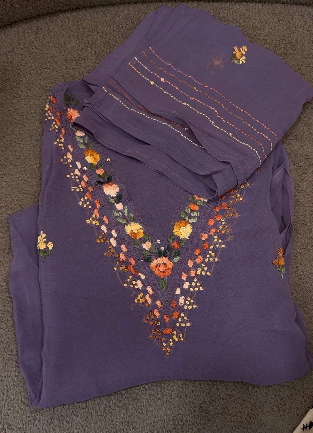 LUCKNOWI CHIKANKARI UNSTITCHED SALWAR SUITS - NUWA-1952