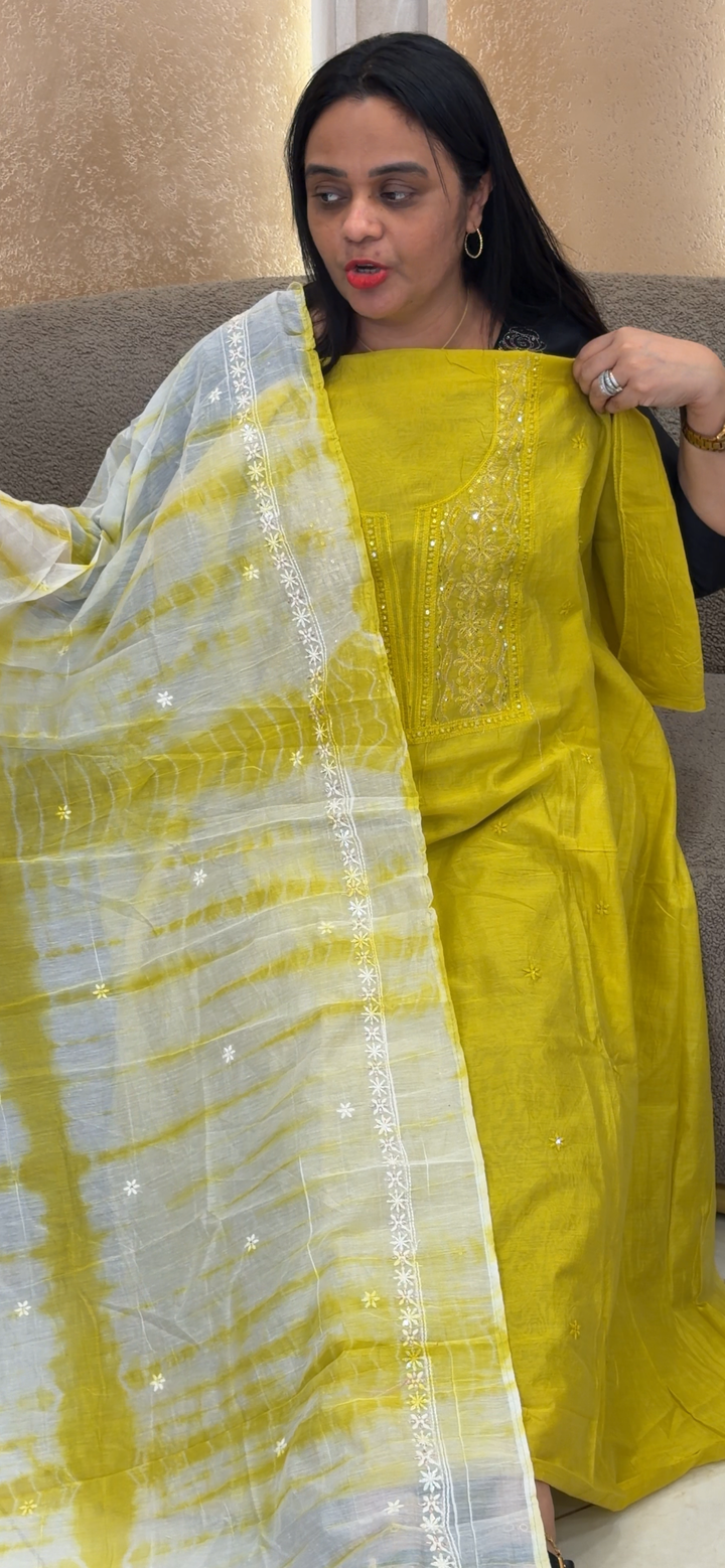 MALAI CHANDERI UNSTITCHED SALWAR SUITS - NUWA - 2128