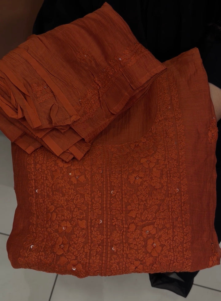 LUCKNOWI CHIKANKARI UNSTITCHED SALWAR SUITS - NUWA-1343