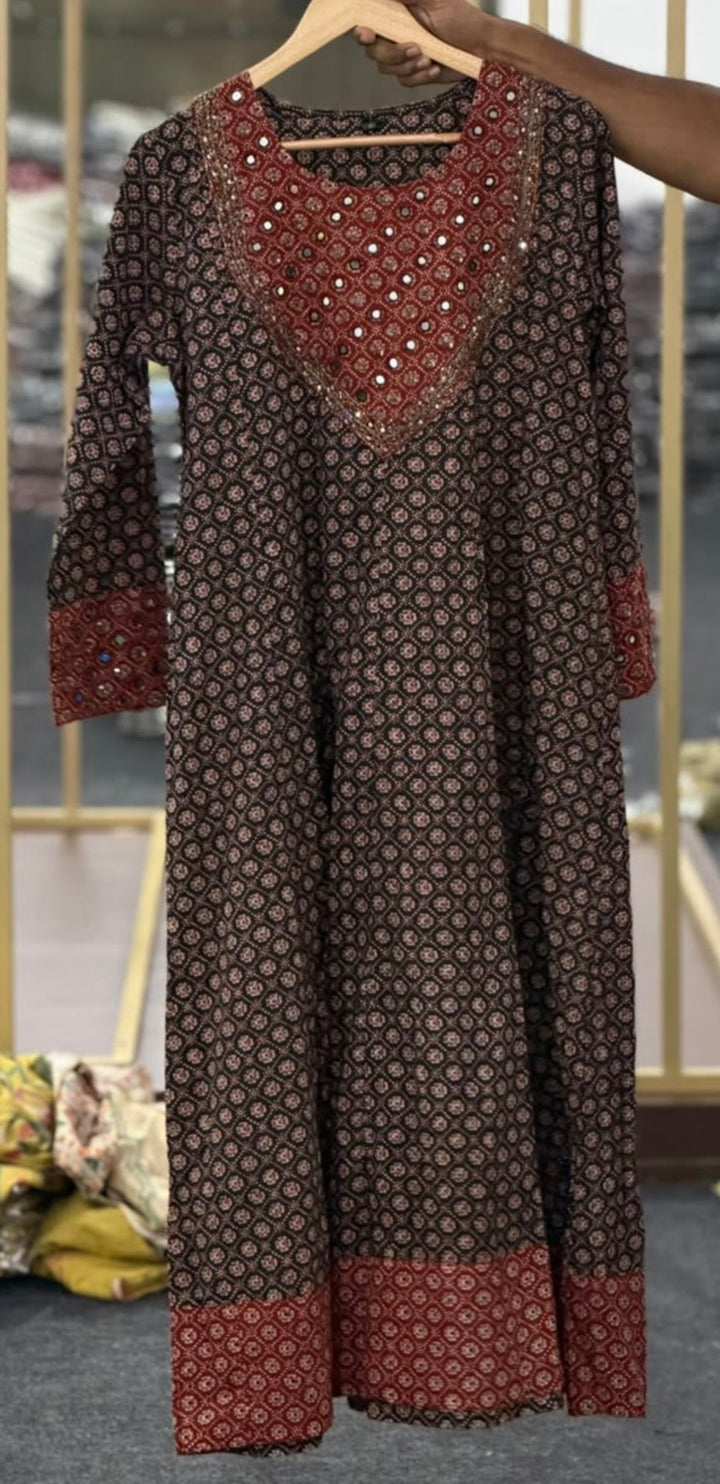 AJRAKH PRINTED ANARKALI TOPS - NUWA - 2500