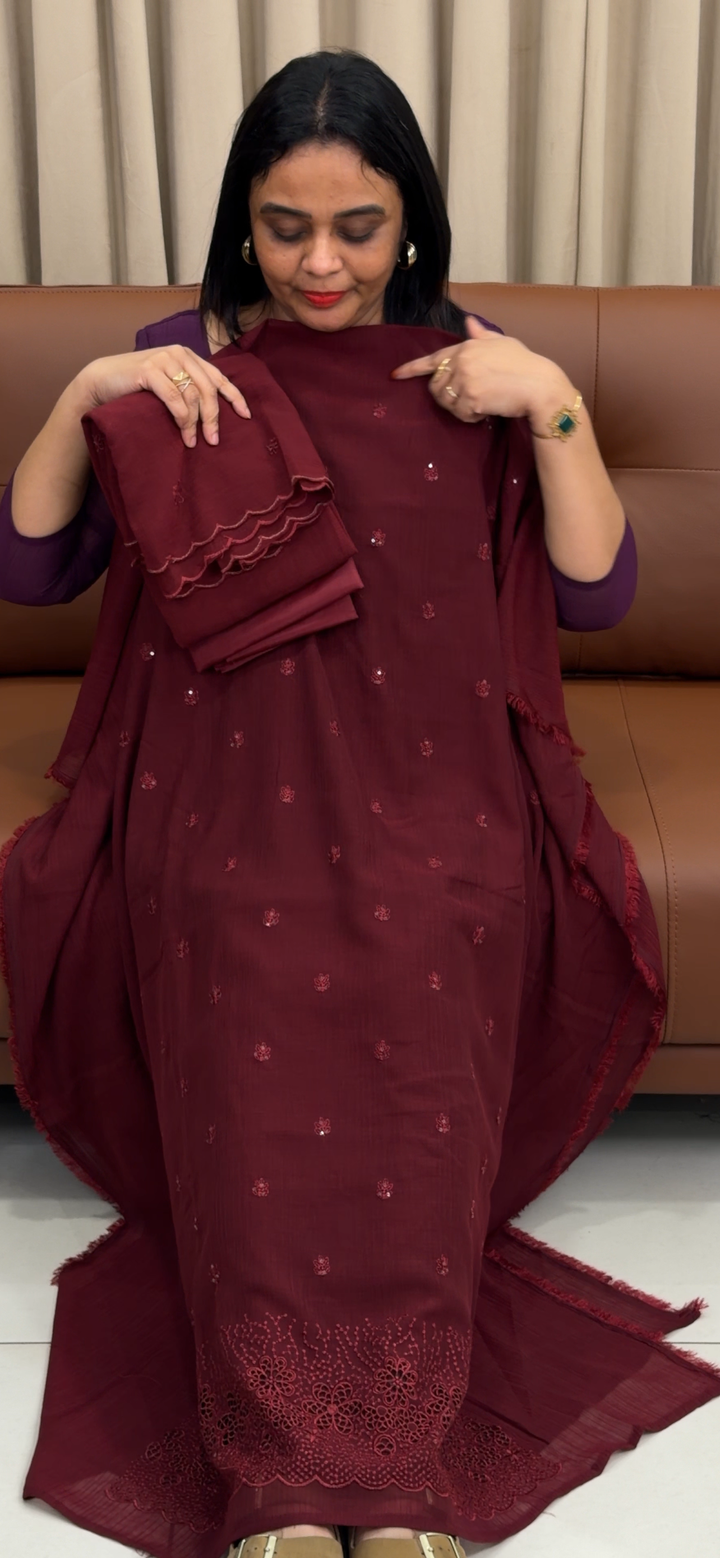 MUL CRUSHED UNSTITCHED SALWAR SUITS - NUWA - 1369
