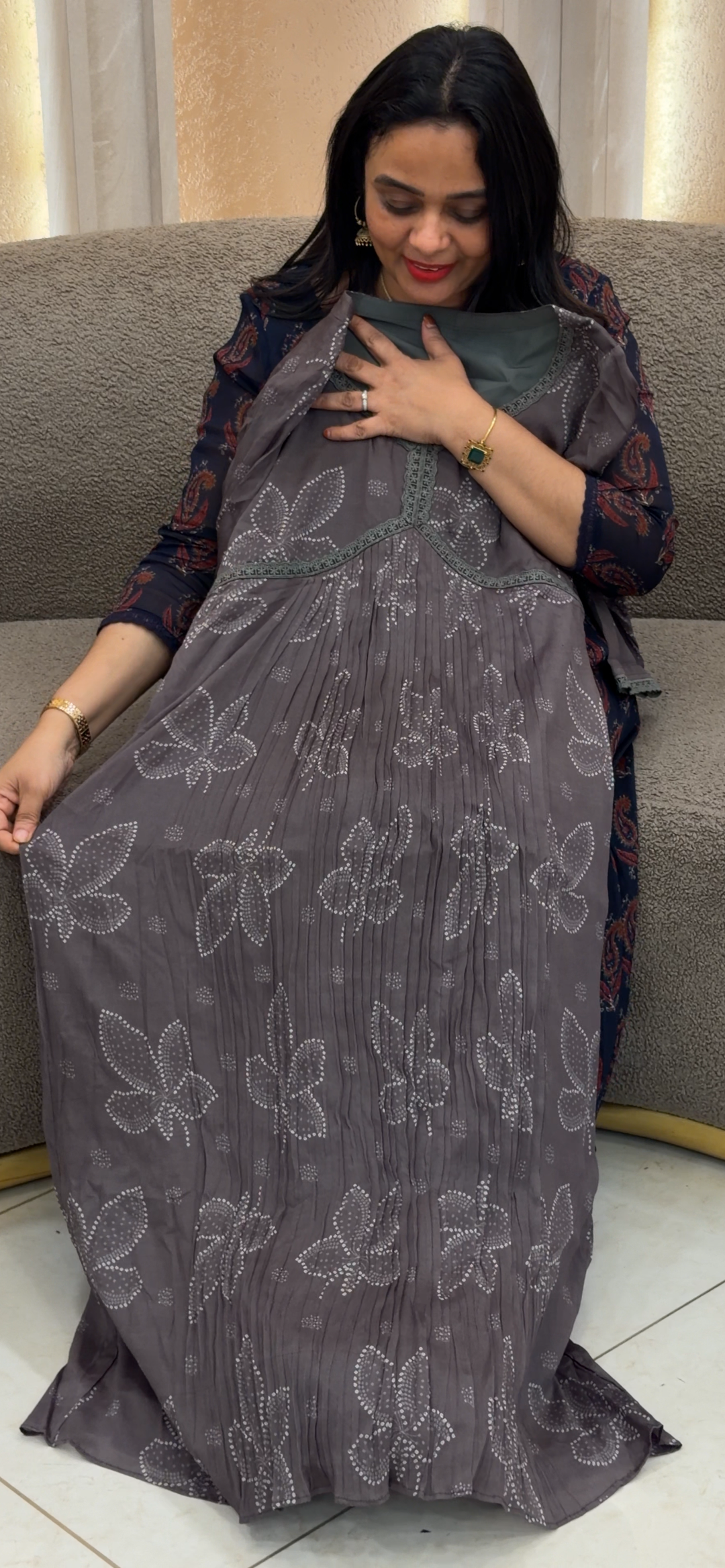 IN-HOUSE PRINTED CHINON ALINE TOPS - NUWA - 1434