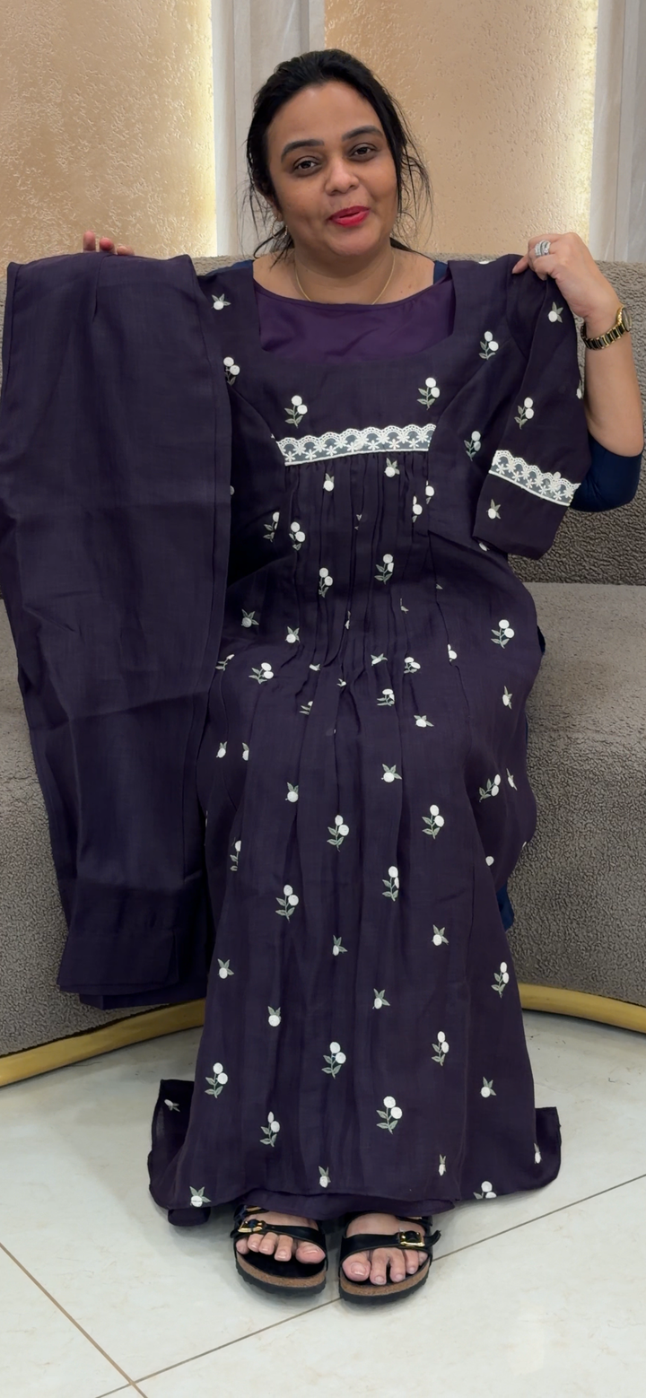 IN - HOUSE COTTON LINEN TOP, BOTTOM AND DUPATTA - NUWA-2059