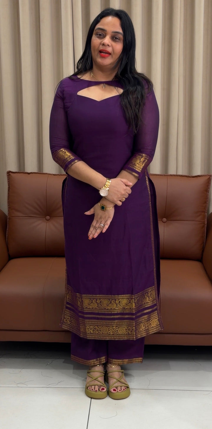 IN-HOUSE HANDLOOM COTTON CO-ORDS SETS -1442