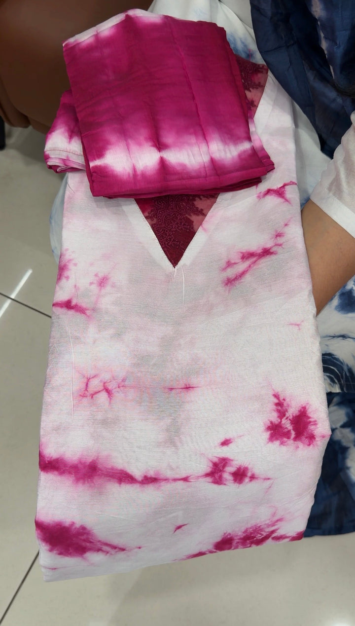 TIE AND DYE UNSTITCHED SALWAR SUITS - NUWA-1854