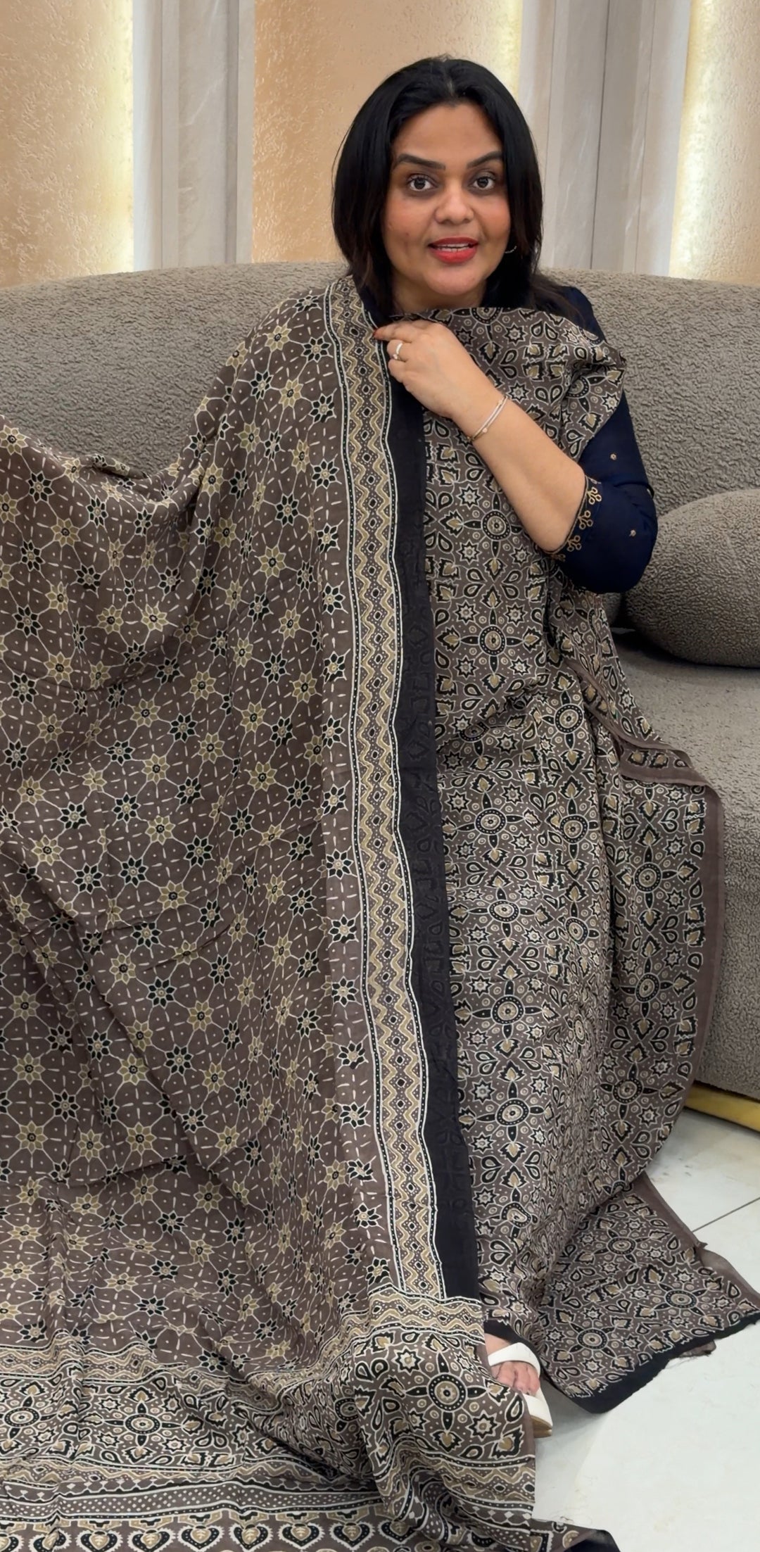 AJRAKH PRINTRED UNSTITCHED SALWAR SUITS - NUWA-653