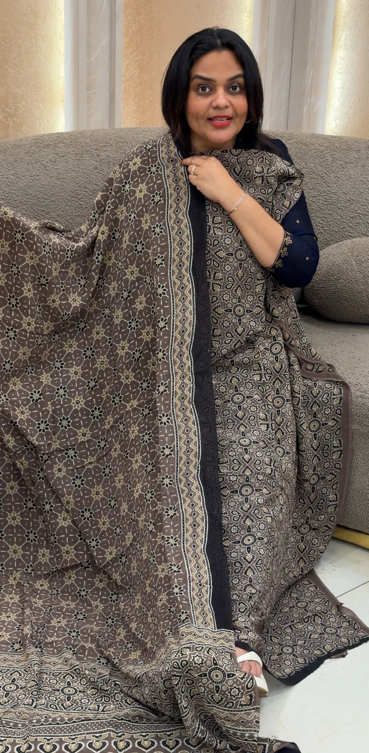 AJRAKH PRINTRED UNSTITCHED SALWAR SUITS - NUWA-653