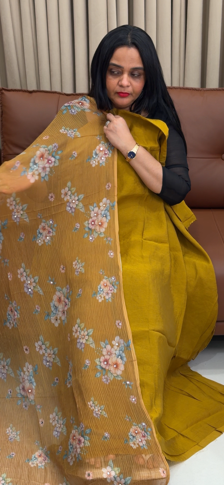 MALAI CHANDERI UNSTITCHED SALWAR SUITS - NUWA - 1913