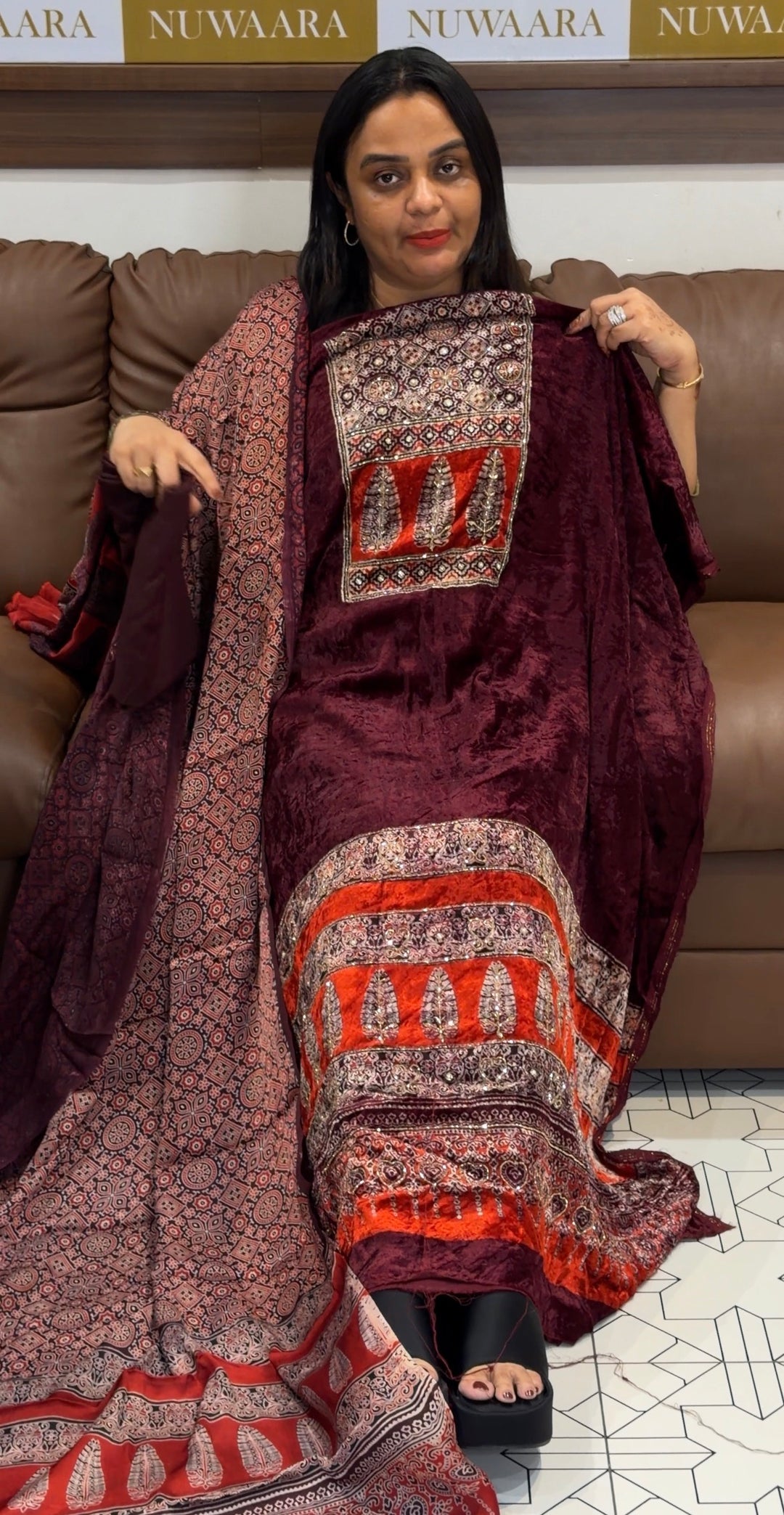VELVET UNSTITCHED SALWAR SUITS - NUWA-1076