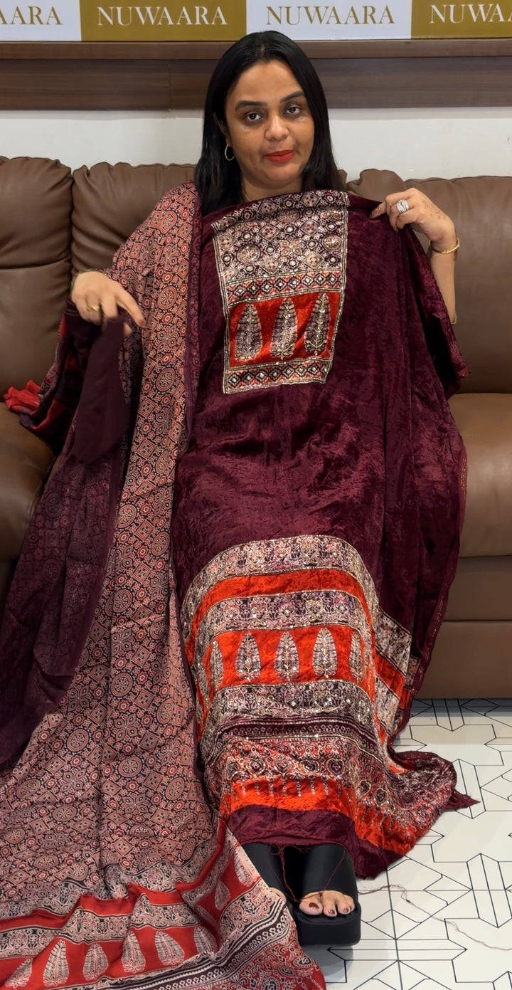 VELVET UNSTITCHED SALWAR SUITS - NUWA-1076