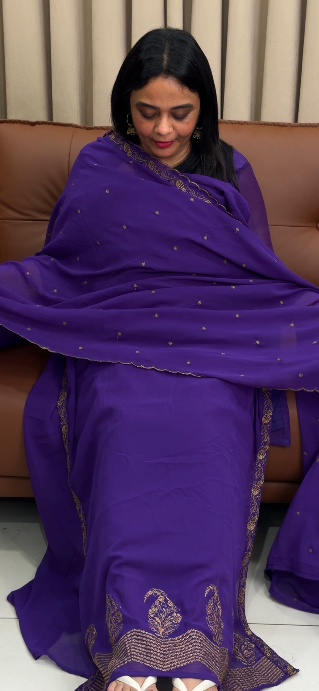 FAUX GEORGETTE UNSTITCHED SALWAR SUITS - NUWA - 1555