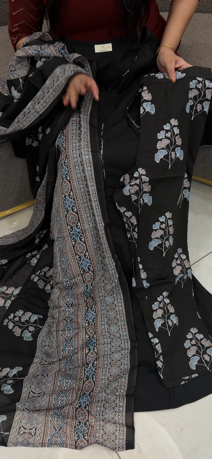 COTTON ALINE TOP, BOTTOM AND DUPATTA - NUWA - 1462