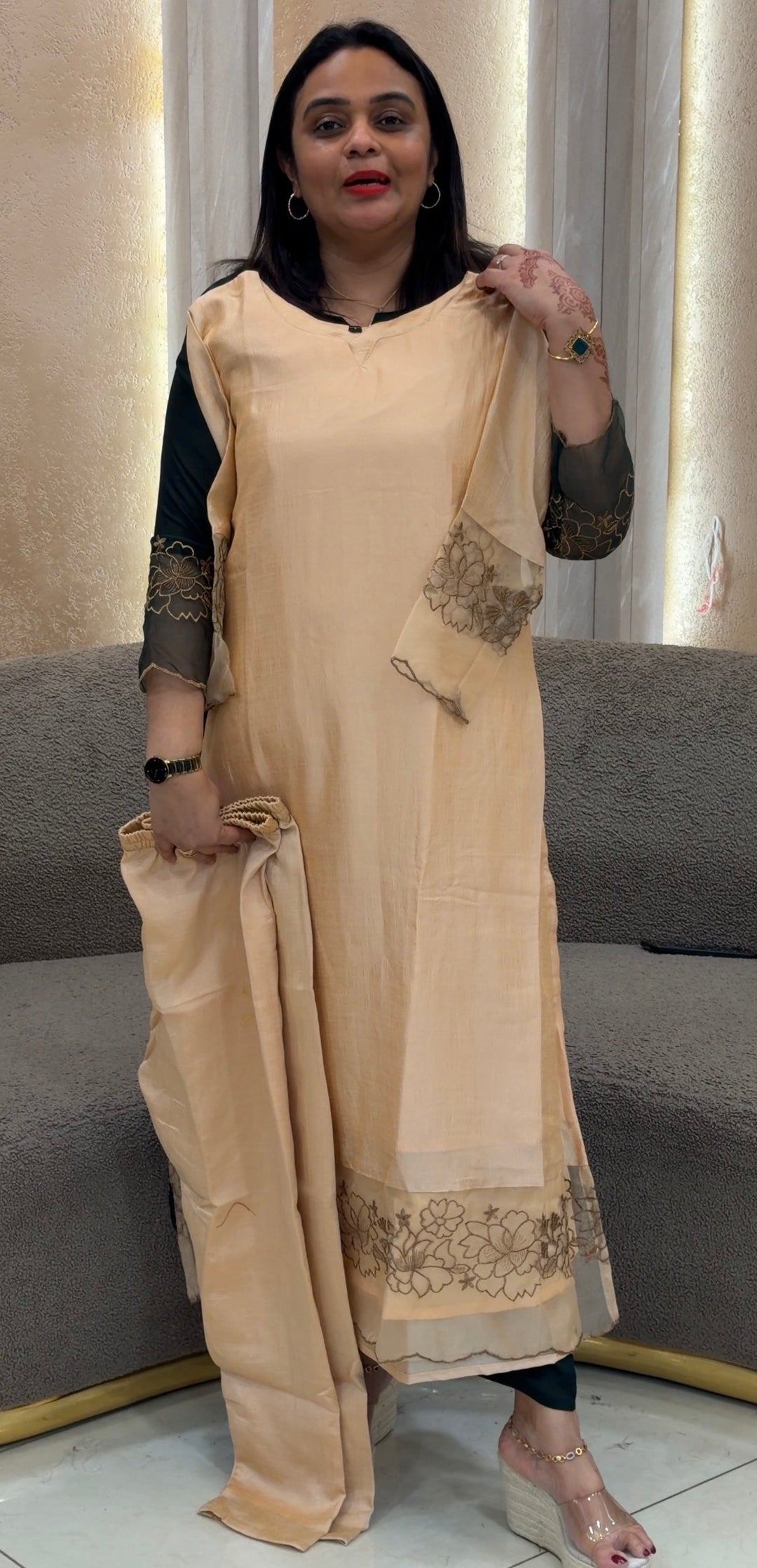 SEMI RAW SILK CO-ORDS SETS - NUWA-1235